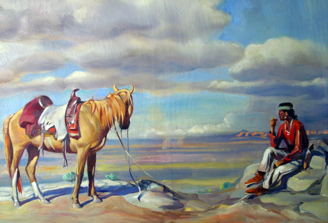 H.H. Betts 29 x 42 oc - Indian & Horse (2)