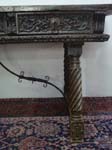 17th c. Spanish Colonial table w. wr. iron cu leg