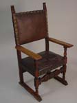 19th c. Spanish Colonial leather arm chair