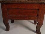 19th c. Spanish table w. orig. paint and primitive 1pc. slab top base