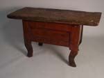 19th c. Spanish table w. orig. paint and primitive 1pc. slab top