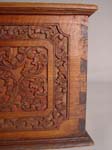 19th c. highly carved walnut box dovetail