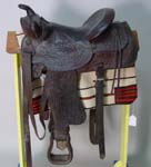 Hand tooled leather saddle from Edward Albert estate