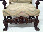 Highly Carved Walnut Spanish Revival Chair detail