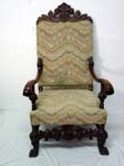 Highly Carved Walnut Spanish Revival Chair front