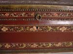 Leather n brass tooled chest 19th c.  cu
