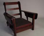 Mahogany chair w. drop leaf arm rests 2