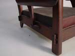 Mahogany chair w. drop leaf arm rests bottom detail