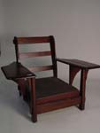 Mahogany chair w. drop leaf arm rests