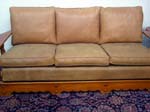 Monterey Smokey Maple leather sofa detail