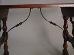Walnut Spanish Revival table w. wrought iron cu