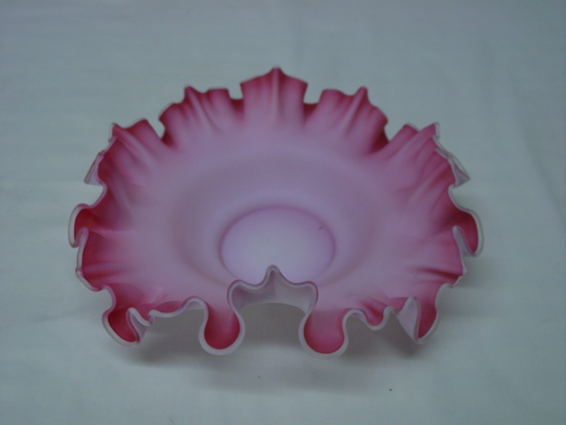 Pink ruffled bowl
