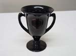 Black Glass vase with handles 2