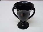 Black Glass vase with handles