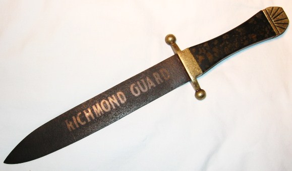 Confederate bowie knife marked Richmond Guard ca. 1860's