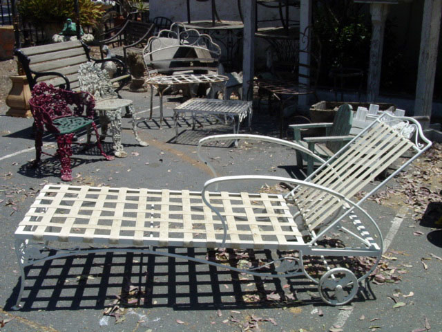 Wrought iron patio recliner...