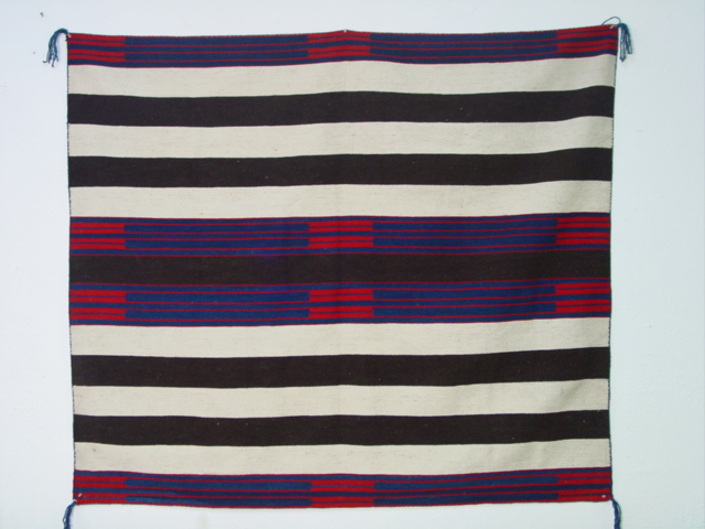 2nd phase Navajo Chief's blanket 60x70 w indigo (2)