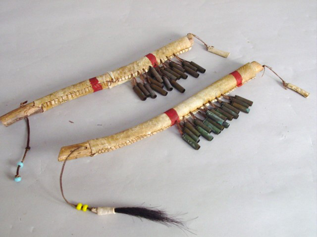 Arapaho dance sticks w copper bells