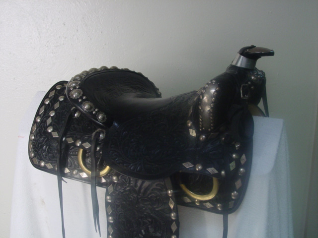 Audey Murphy Silver and Leather Saddle