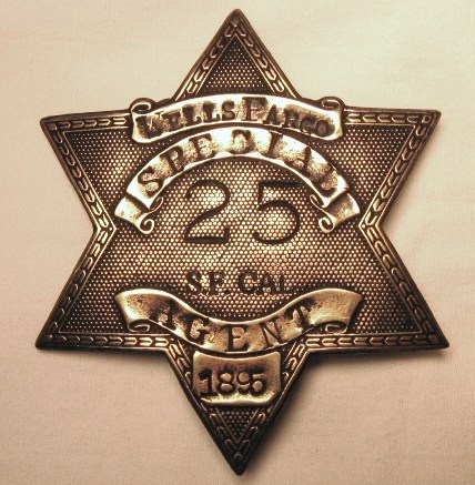 Authentic 1895 Wells Fargo Company Agent's badge