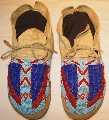 Circa 1900 Northern Plains beaded moccasins