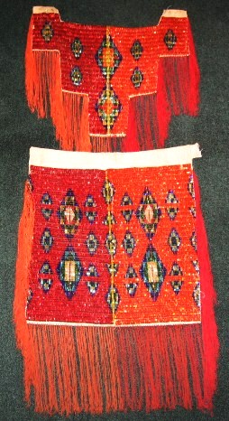 Early 1900's Nez Perce tubular beaded girls dance outfit.