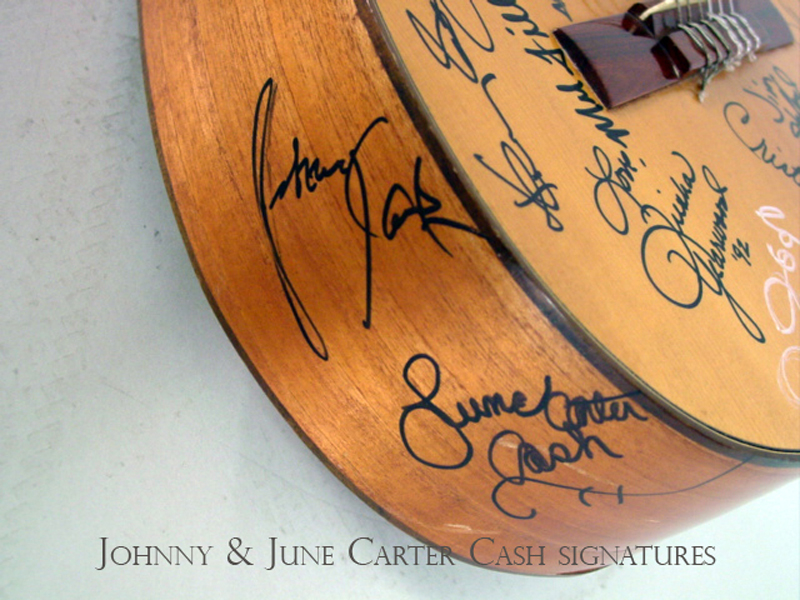 Johnny Cash,June Carter Cash& more signed guitar - June & Johnny