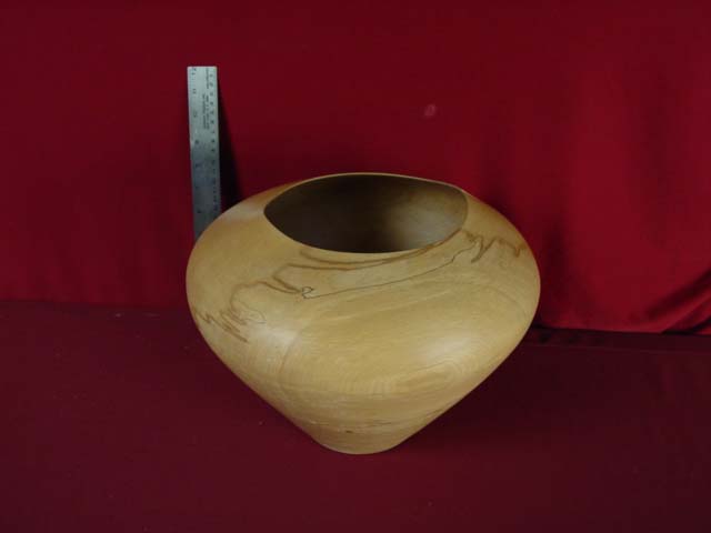 Signed Beech wood art bowl 9x13 2