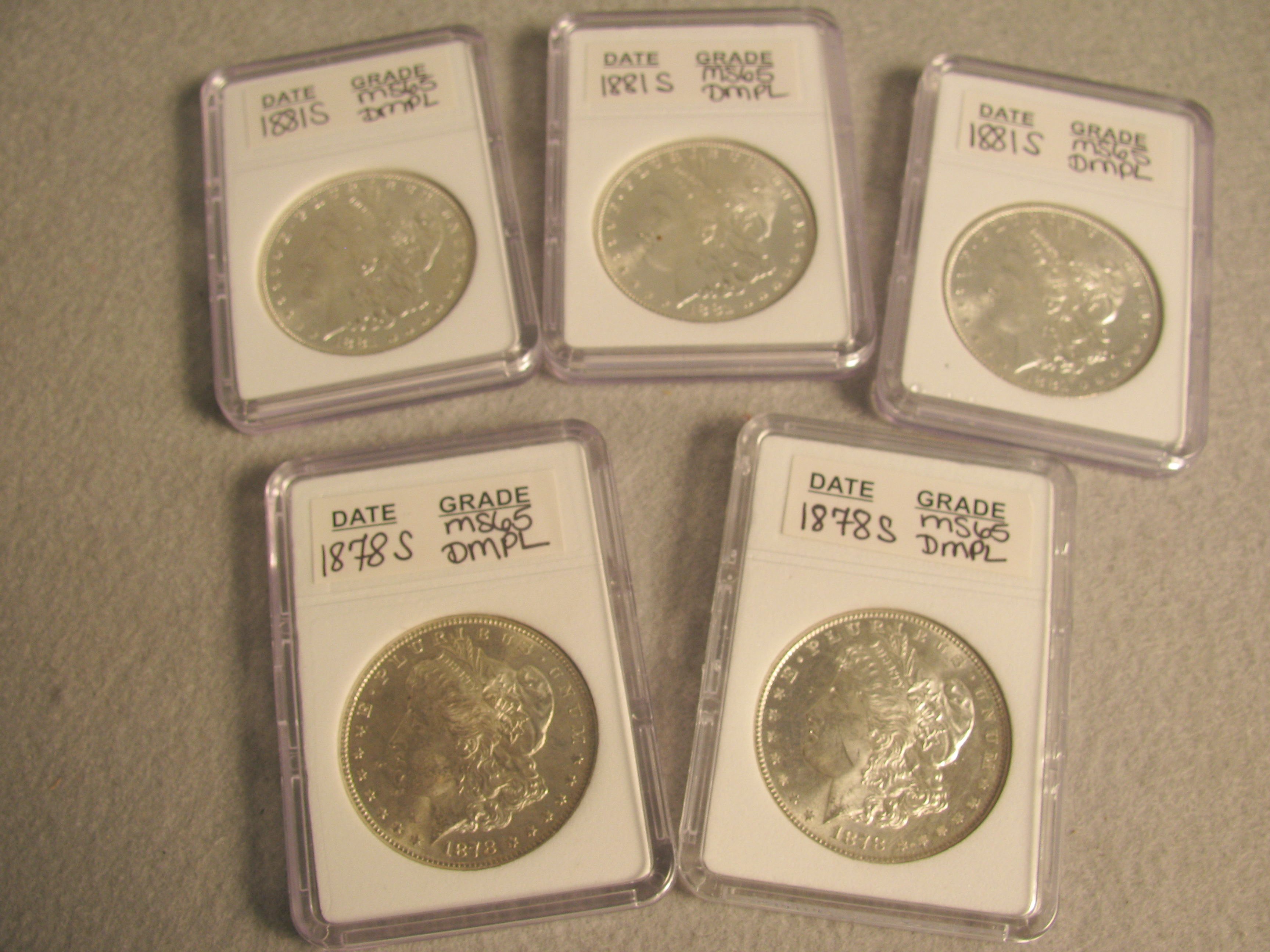 1878-1885 S & O mark Silver Dollars-mint condition 2