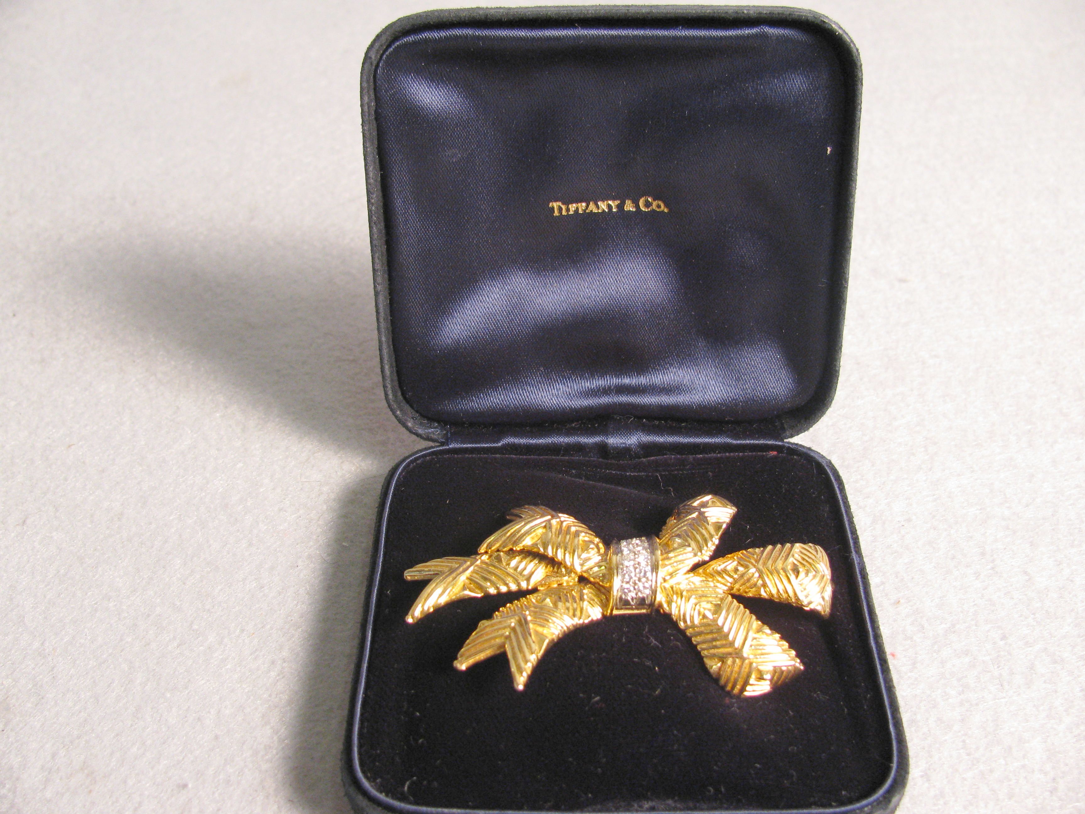 18k. Gold and Diamond Tiffany brooch