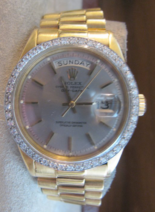 18k. Rolex President w. 2 ct.t.w. diamond