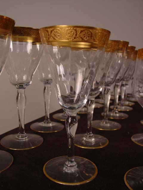 Gold overlay stemware - app 43pcs cu5