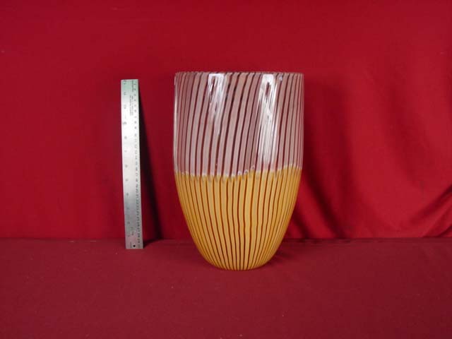 Murano glass 12.5in tall vase signed Venedese