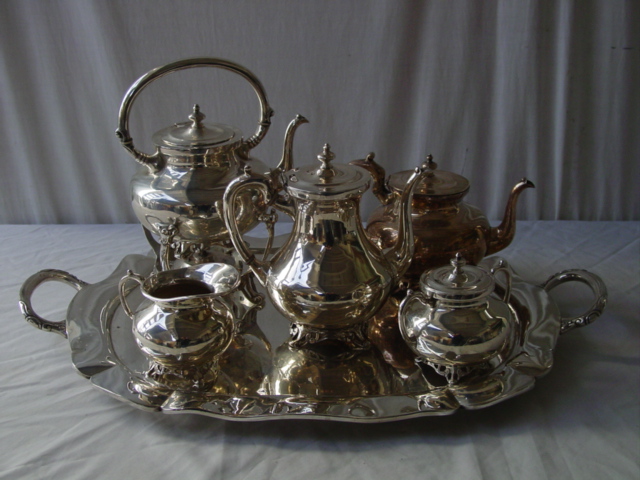 Ornare Sterling 930 Heavy tray coffee water tea set 6 pc 2