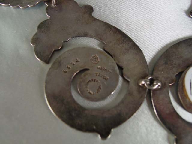 Taxco silver and turquoise  necklace  cu