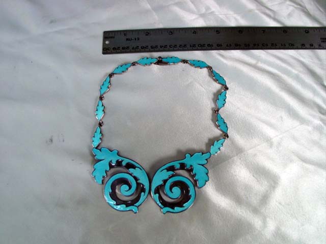 Taxco silver and turquoise  necklace