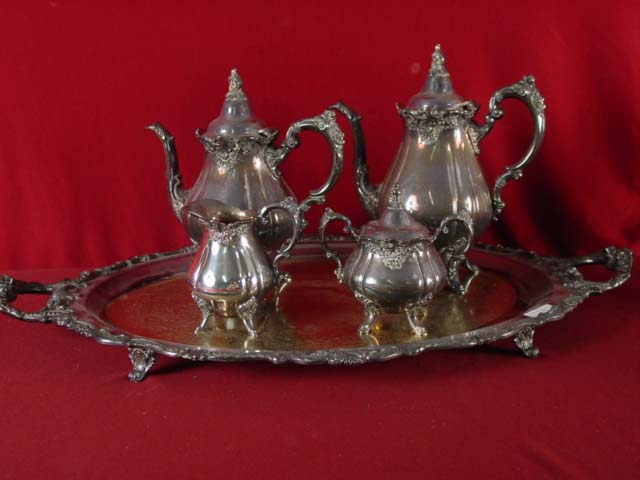 Wallace Silver plate tea set  with tray - 5pcs