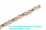 14kt Emerald and Diamond tennis bracelet