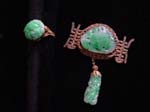 14kt. Jade ring & costume jade brooch