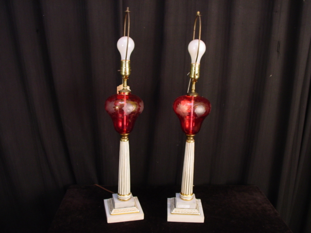 Ruby glass lamps